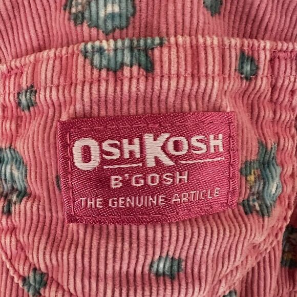 Vtg OshKosh B'Gosh Baby 18 Month Girls Pink Floral Flower Romper Skirt Overall - Picture 3 of 5